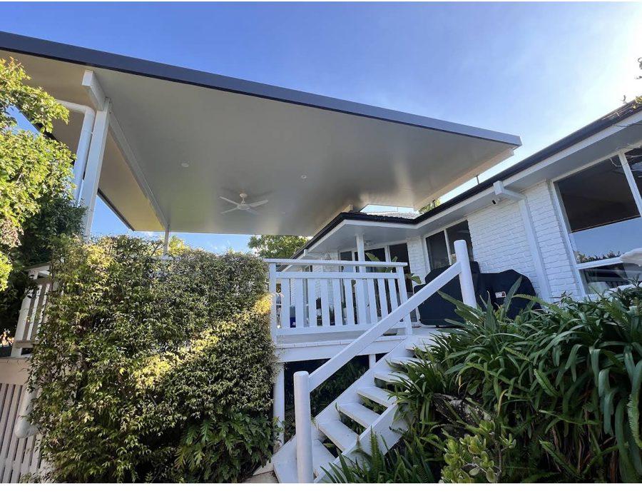 Michael's insulated flyover patio over a raised white deck